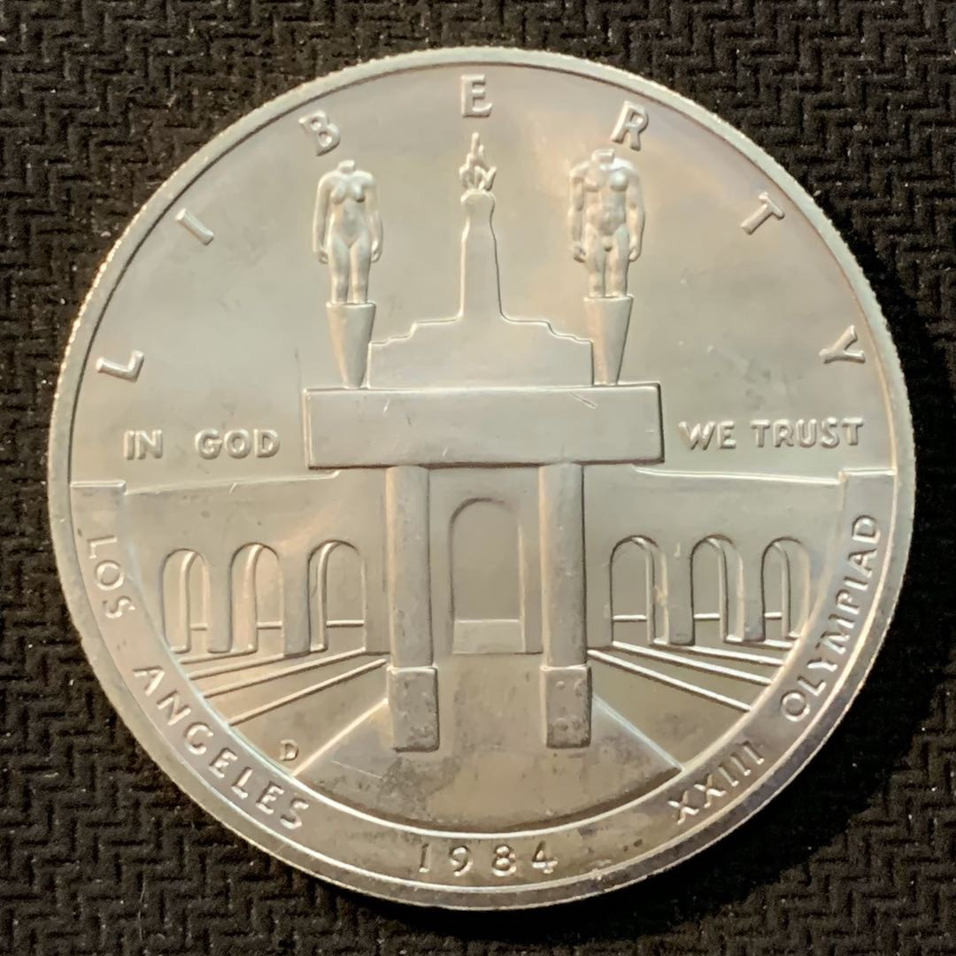 紫瑗钱币—微拍第14期  美国 1984年  洛杉矶奥运会 场馆 1元 26.73克 0.9银