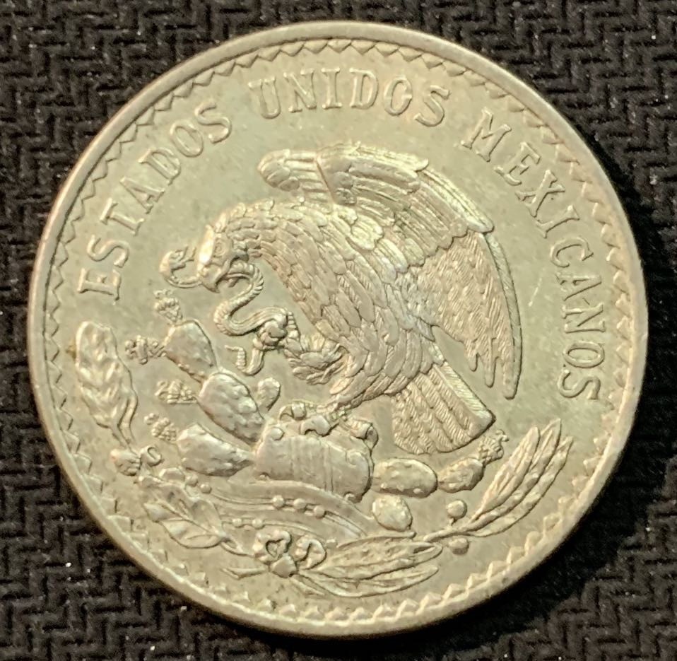 紫瑗钱币—微拍第14期  墨西哥 1947年 胡安 阿尔瓦雷斯 1比索 14克 0.5银