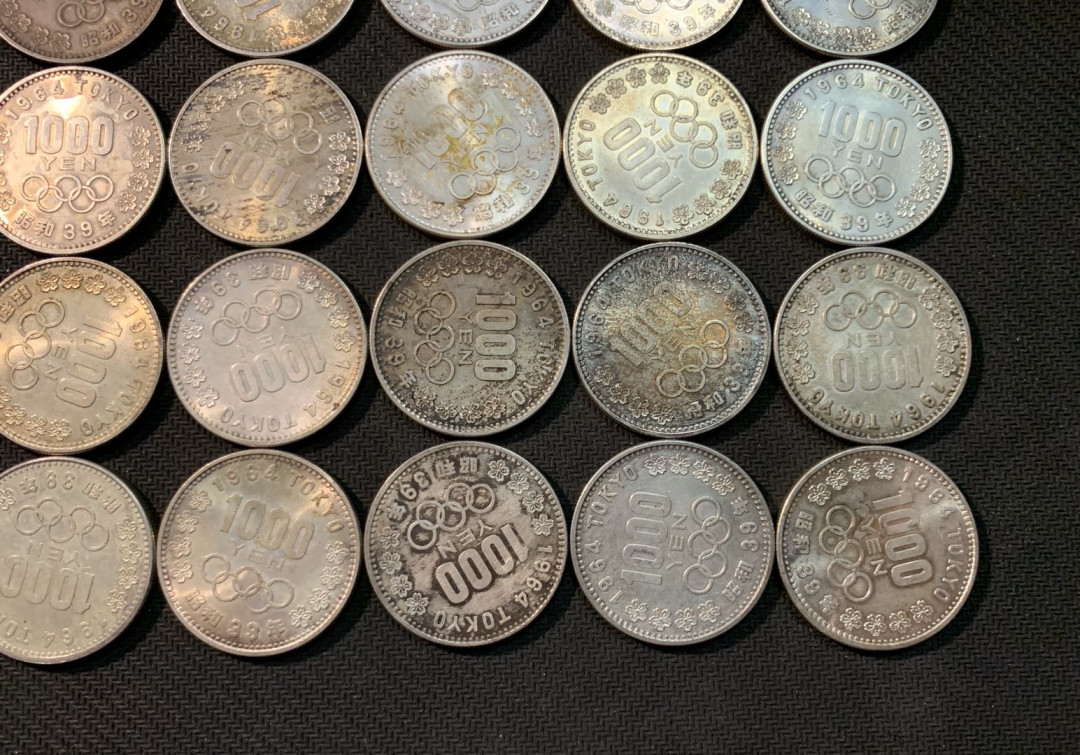 紫瑗钱币—微拍第14期  日本 1964年 奥运会 1000元 20枚一组 共400克 0.925银