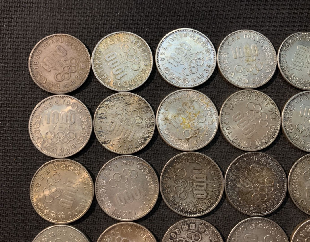 紫瑗钱币—微拍第14期  日本 1964年 奥运会 1000元 20枚一组 共400克 0.925银