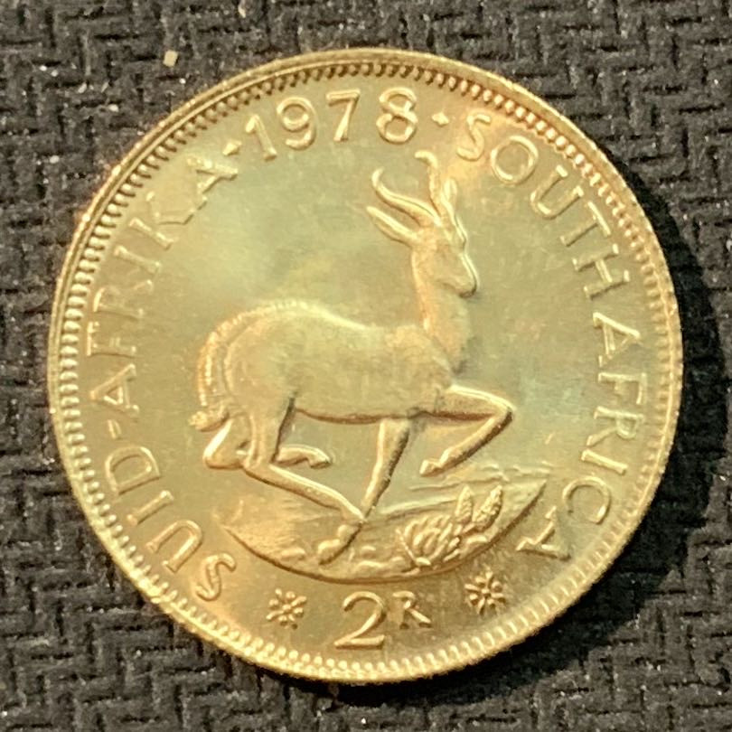 紫瑗钱币—微拍第14期  南非 1978年 2兰特 7.988克 0.917金
