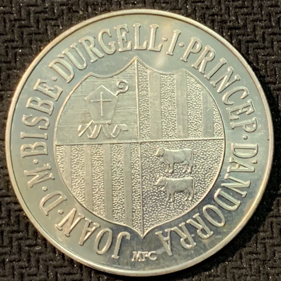 紫瑗钱币—微拍第14期  安道尔 1986年 墨西哥世界杯 10第纳尔 8克 0.9银