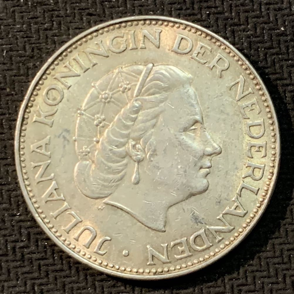 紫瑗钱币—微拍第14期  荷兰 1962年 2.5盾 15克 0.72银