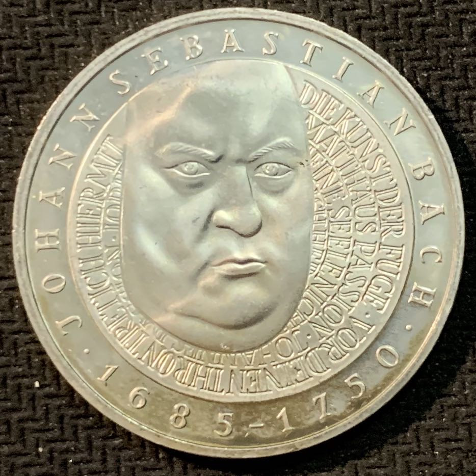 紫瑗钱币—微拍第14期  德国 2000年 F厂 约翰纳逝世250周年 10马克 15.5克 0.925银 