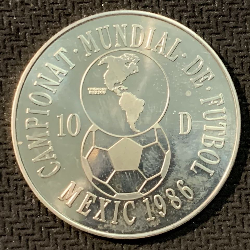 紫瑗钱币—微拍第14期  安道尔 1986年 墨西哥世界杯 10第纳尔 8克 0.9银