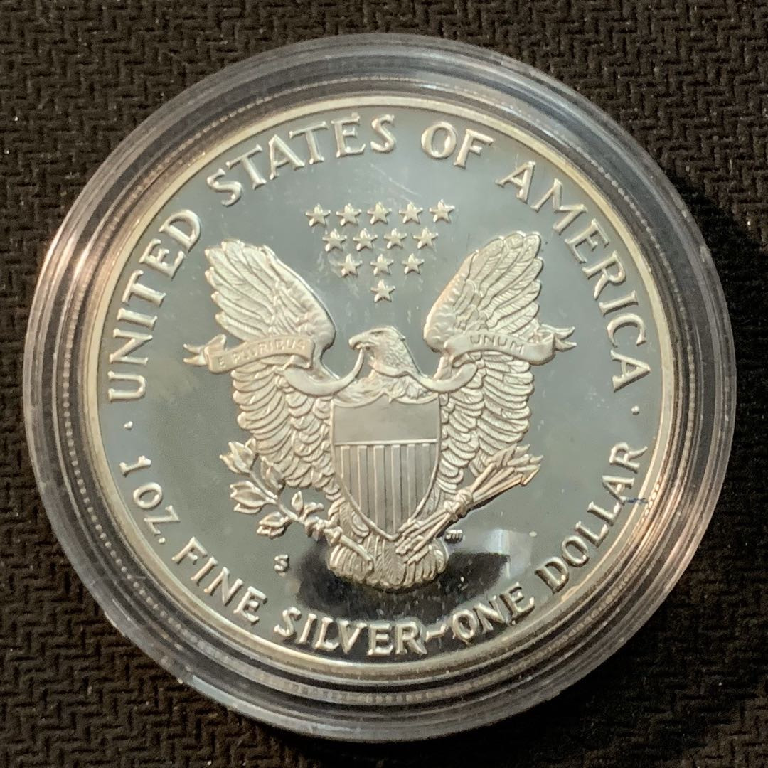 紫瑗钱币—微拍第14期  美国 1987年 S版 行走投资银 1美元 精制 1盎司纯银