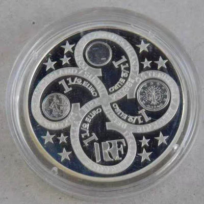 【随心拍&Getcoins】现代钱币拍卖第四十四期 法国2003年欧元币中币纪念银币，22克全品精制银币，带证书包装。