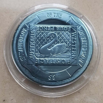 【随心拍&Getcoins】现代钱币拍卖第四十四期 维尔京2005年蓝色天鹅钛金属币