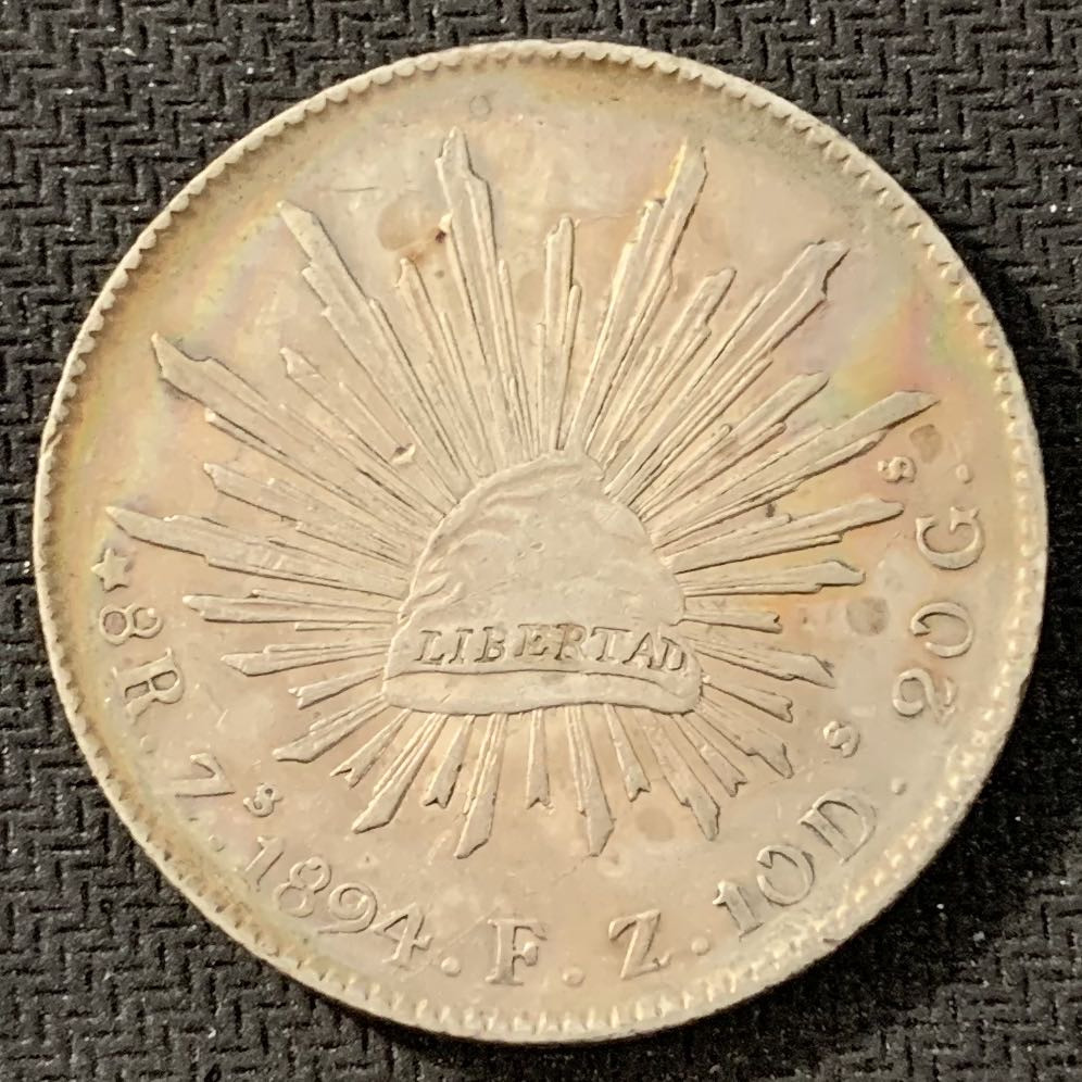 紫瑗钱币—微拍第15期 墨西哥 鹰洋专场 墨西哥 1894年 ZSFZ 8里亚尔 花边鹰洋