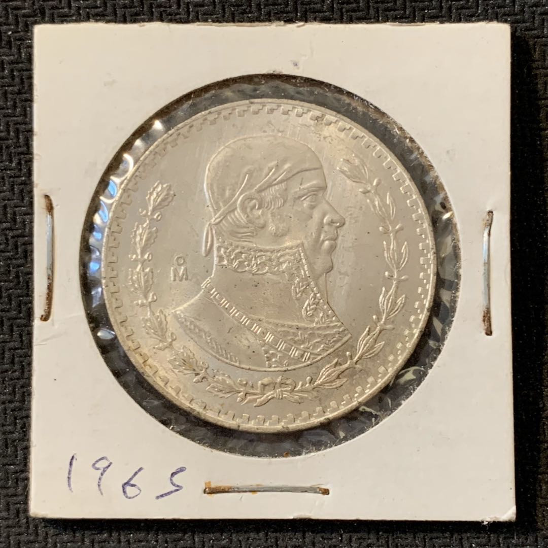 紫瑗钱币—微拍第15期 墨西哥 鹰洋专场 墨西哥 1965年 人物 1比索 银币 