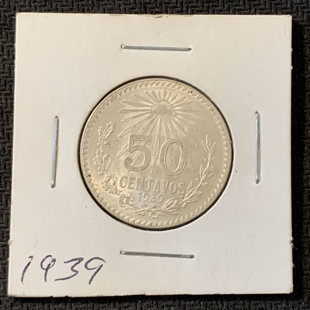 紫瑗钱币—微拍第15期 墨西哥 鹰洋专场 墨西哥 1921年 鹰洋 50分 8.3克 0.72银 BU