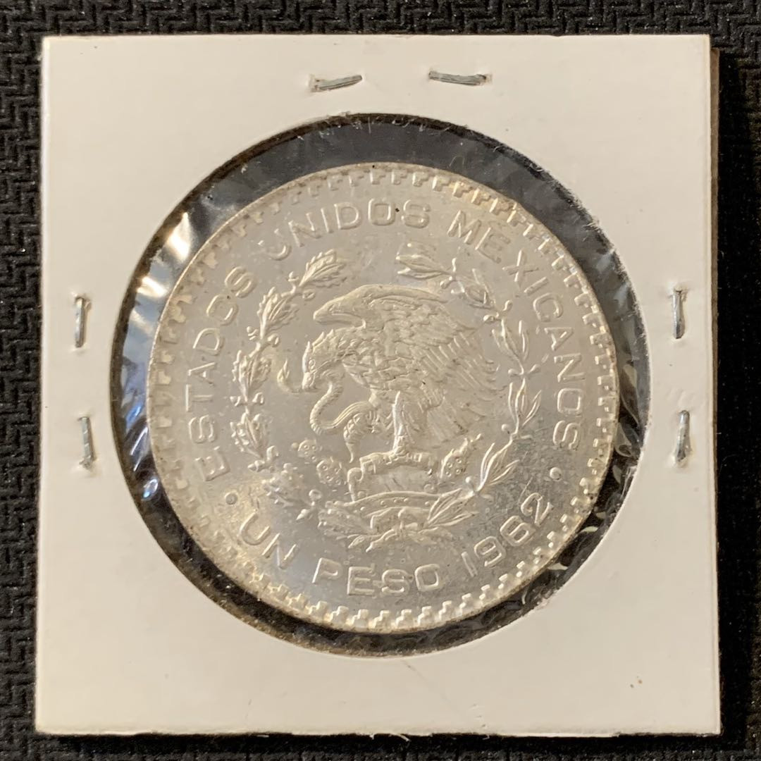 紫瑗钱币—微拍第15期 墨西哥 鹰洋专场 墨西哥 1962年 人物 1比索 银币 