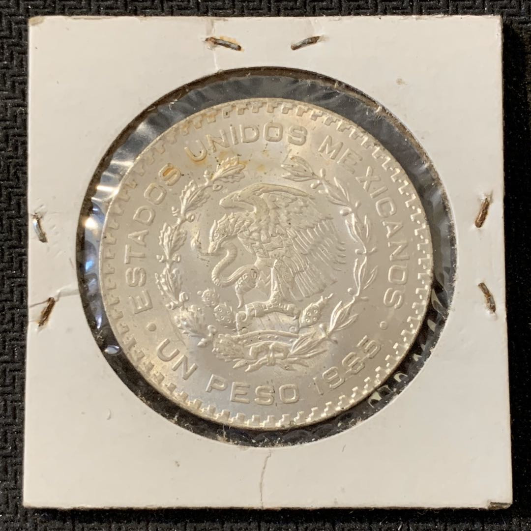 紫瑗钱币—微拍第15期 墨西哥 鹰洋专场 墨西哥 1965年 人物 1比索 银币 