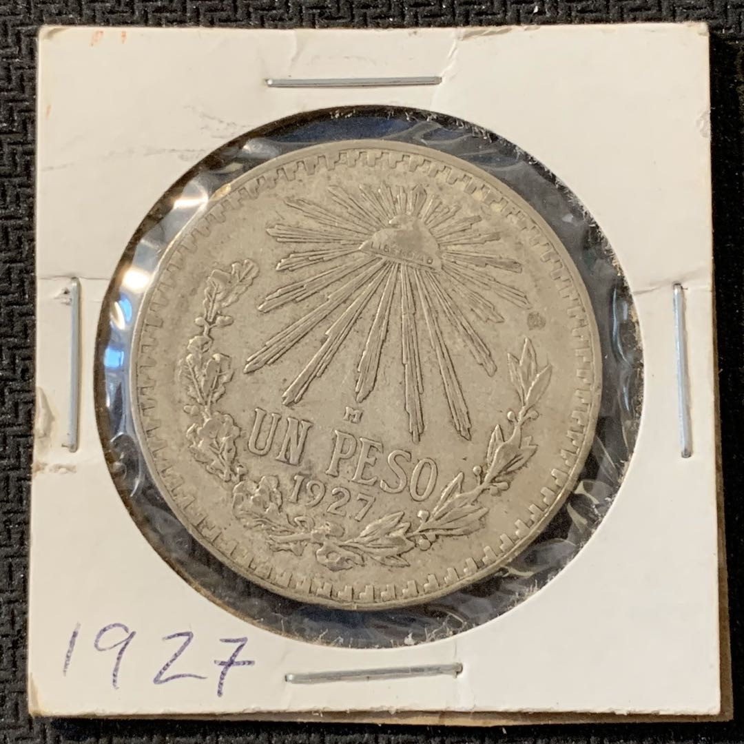 紫瑗钱币—微拍第15期 墨西哥 鹰洋专场 墨西哥 1927年 鹰洋 1比索 16.6克 0.72银
