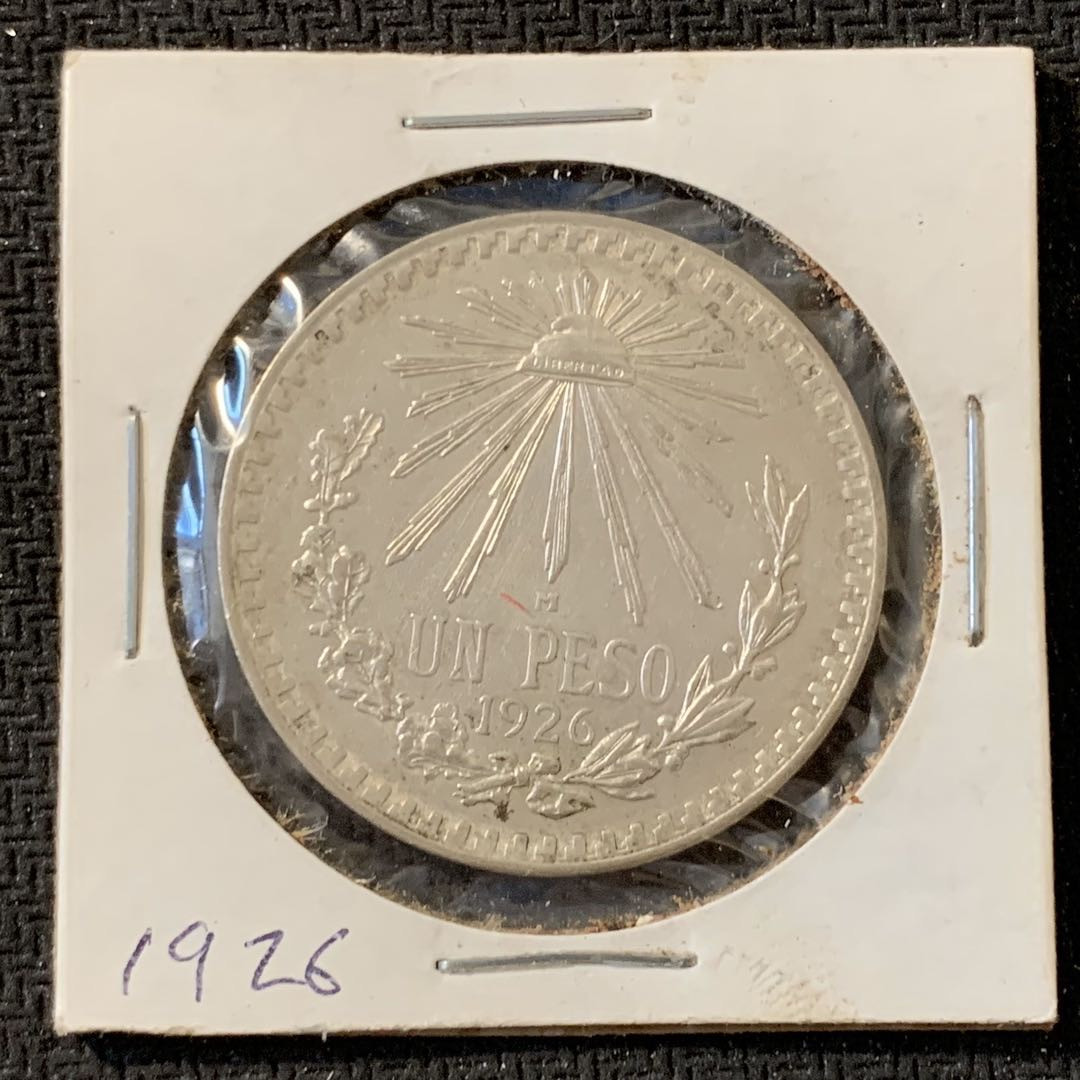 紫瑗钱币—微拍第15期 墨西哥 鹰洋专场 墨西哥 1926年 鹰洋 1比索 16.6克 0.72银 UNC