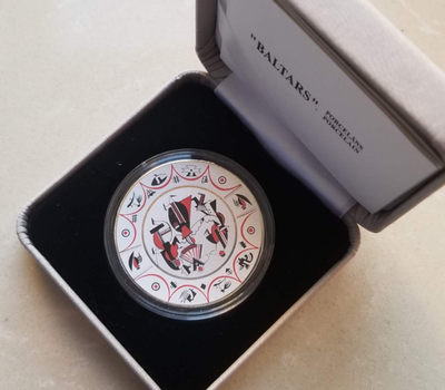 【随心拍&Getcoins】现代钱币拍卖第四十四期 拉脱维亚2016年民族舞蹈装饰瓷碟凹面彩色银币