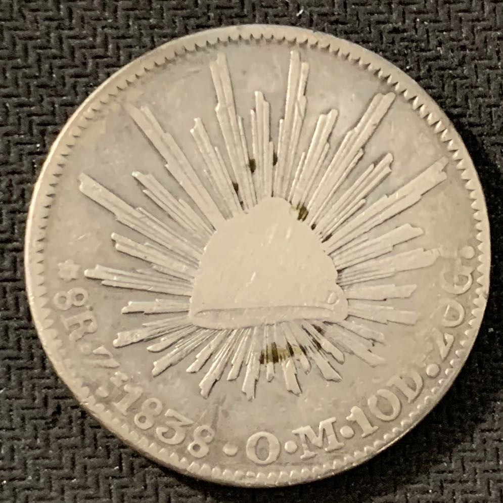 紫瑗钱币—微拍第15期 墨西哥 鹰洋专场 墨西哥 1838年 ZSOM 8里亚尔 花边鹰洋