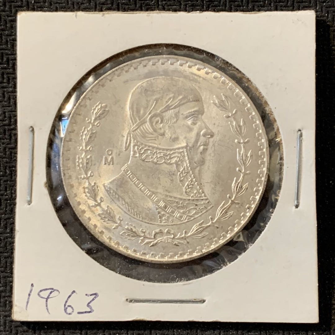 紫瑗钱币—微拍第15期 墨西哥 鹰洋专场 墨西哥 1963年 人物 1比索 银币 