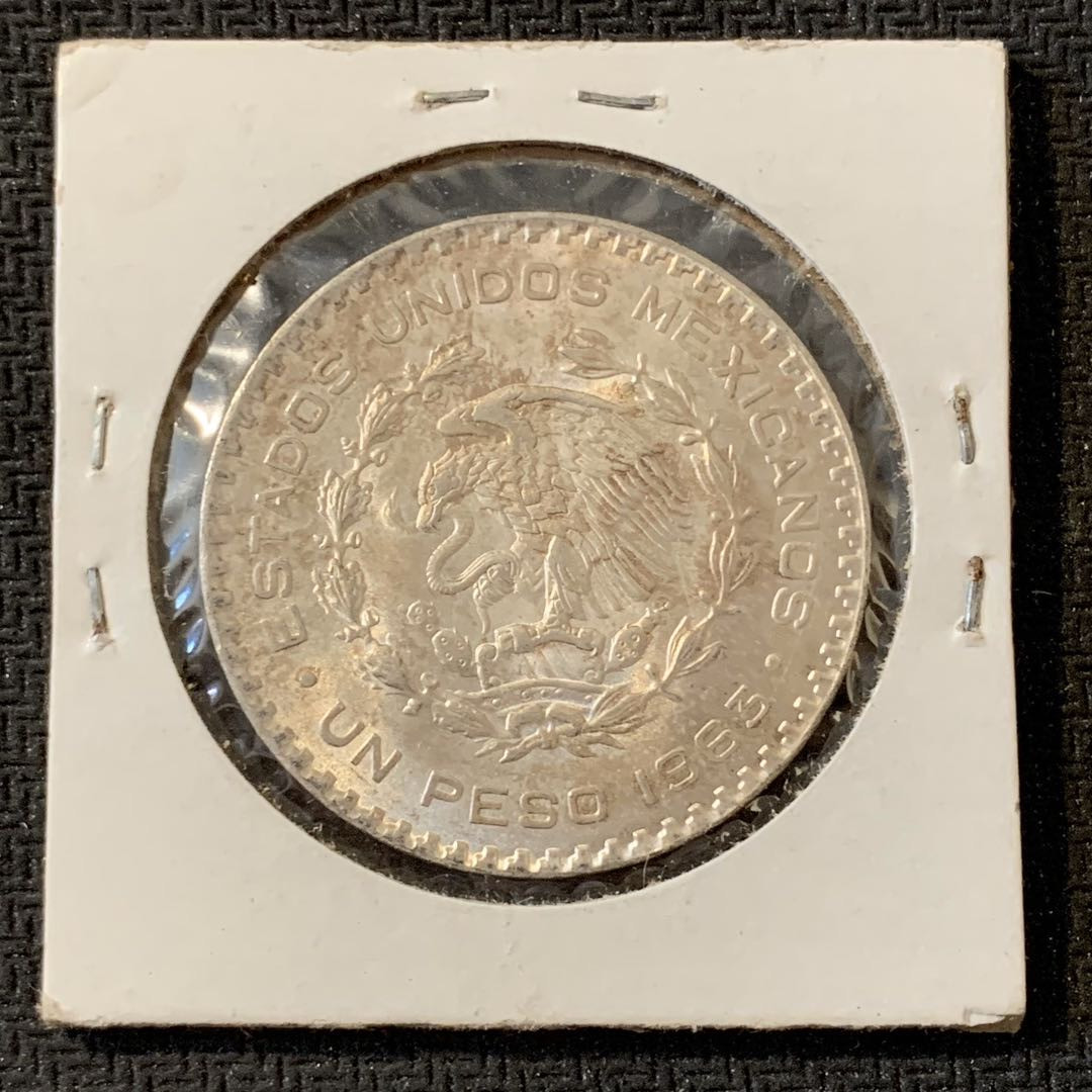 紫瑗钱币—微拍第15期 墨西哥 鹰洋专场 墨西哥 1963年 人物 1比索 银币 