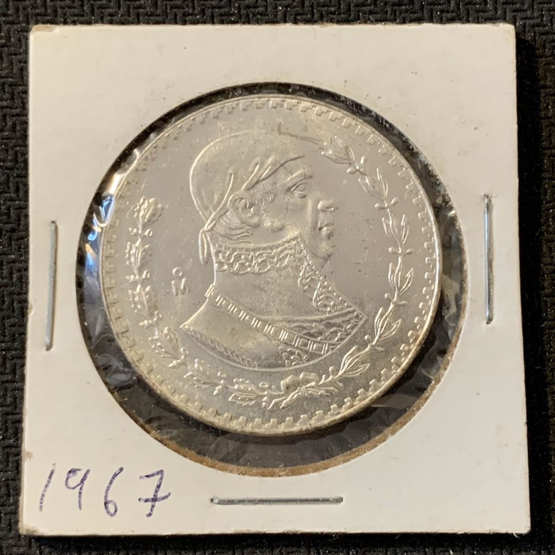 紫瑗钱币—微拍第15期 墨西哥 鹰洋专场 墨西哥 1967年 人物 1比索 银币 