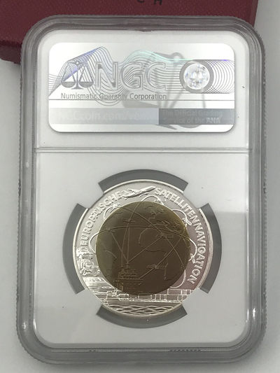 【随心拍&Getcoins】现代钱币拍卖第四十四期 2006年奥地利发行欧洲卫星导航25欧元银铌双金属币NGC70