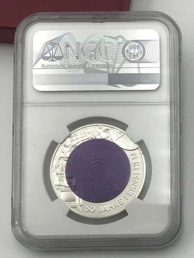 【随心拍&Getcoins】现代钱币拍卖第四十四期 奥地利2005年电视机发明50周年银铌双金属25欧元币NGC70