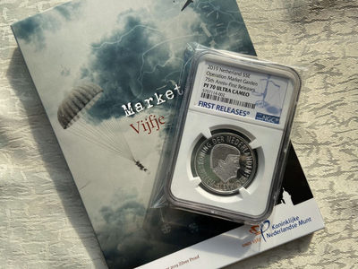 【随心拍&Getcoins】现代钱币拍卖第四十四期 【荷兰】荷兰花园行动银币【蓝标ngc70】