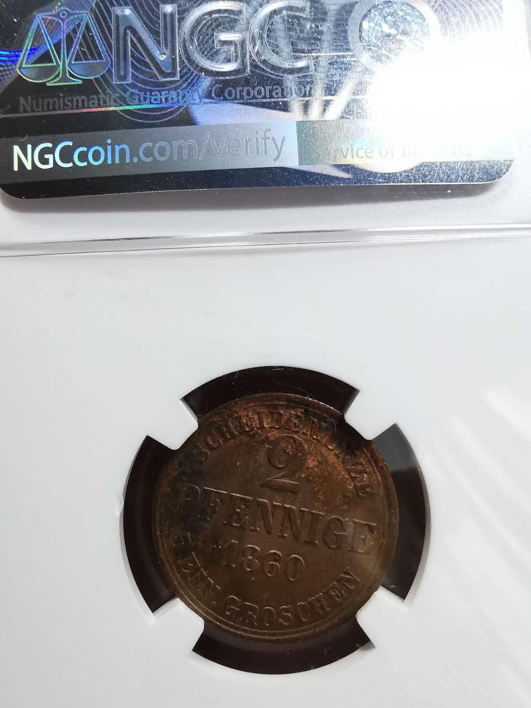 凡希社世界钱币微拍第一百零八期 1860不伦瑞克飞马2芬尼NGC-UNCD