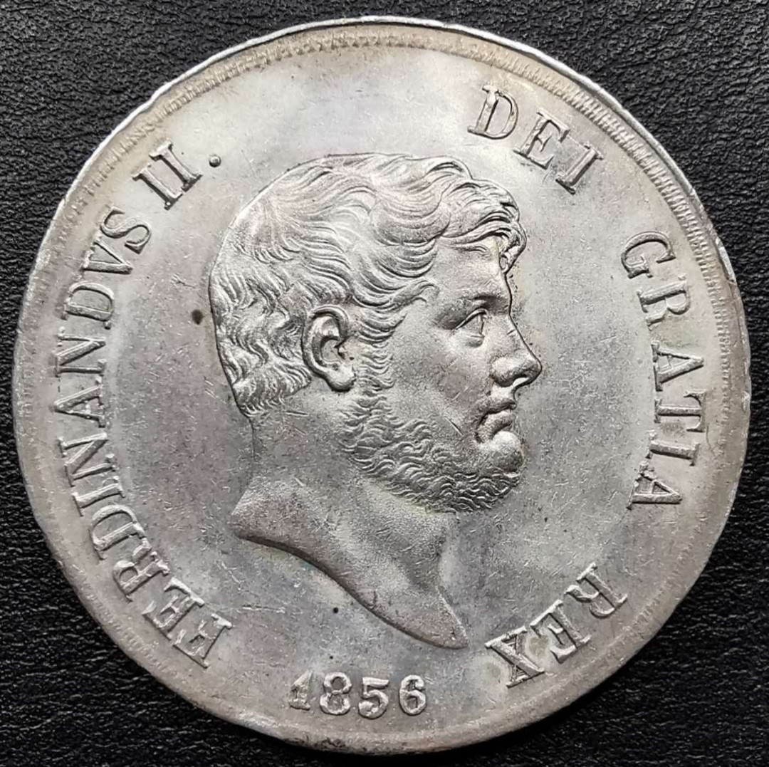 凡希社世界钱币微拍第一百零八期 1856西西里120G大银AU