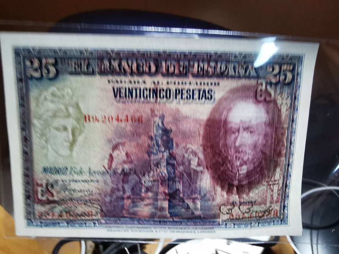 【鲸贝乐淘】千字文·第“吊民伐罪”号拍卖 【西班牙】1928年25元，全新全品UNC ，特别特别新