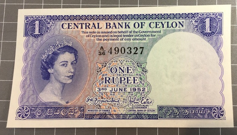 【收藏联盟】第115期拍卖（2020新年第一拍）——黑美人 锡兰 1952年 1卢比 全新UNC 女王 精美 BWC出品 p48