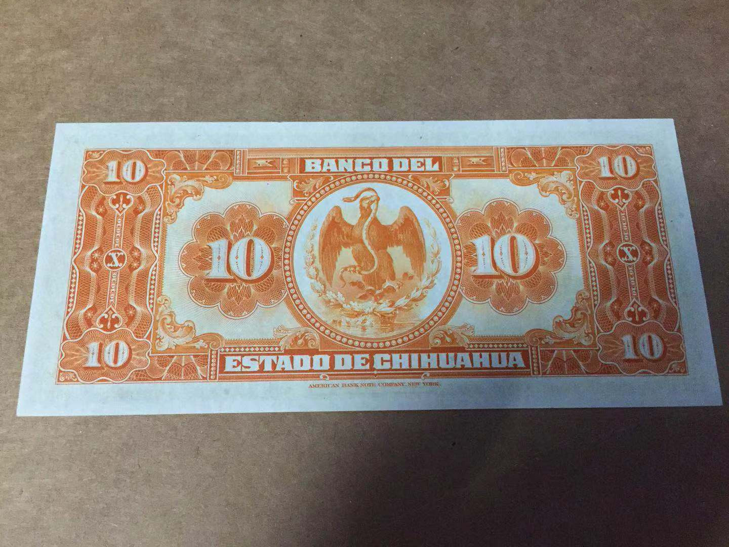 【收藏联盟】第115期拍卖（2020新年第一拍）——黑美人 【一组3张】墨西哥 1913年5-10-20比索 奇瓦瓦州 100多年前纸币 美钞公司出品 雕刻非常精美 较稀少 全新UNC （20比索UNC-）