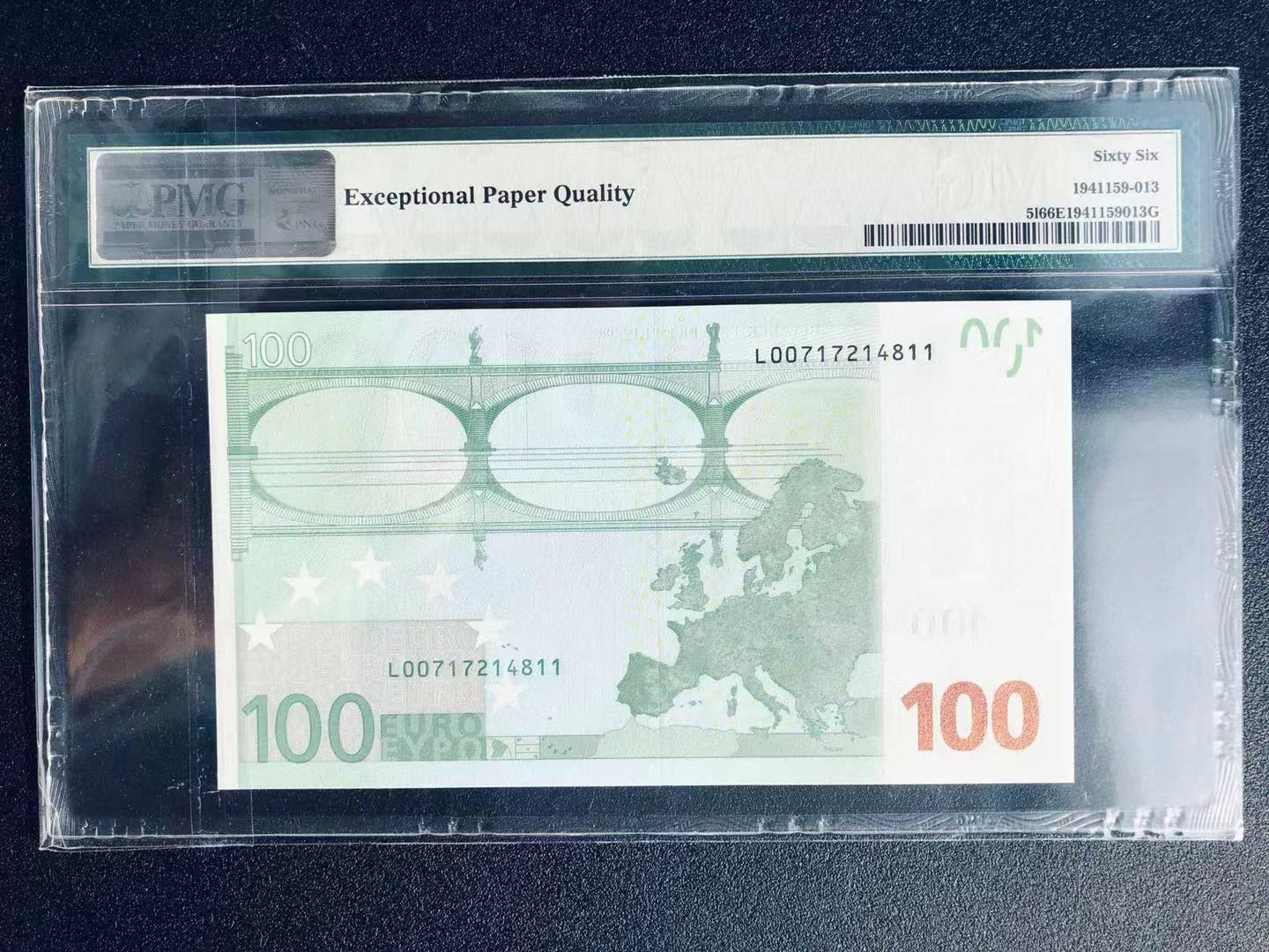 【收藏联盟】第115期拍卖（2020新年第一拍）——黑美人 欧盟 2002年 100欧元 首签 芬兰冠 PMG66EPQ 