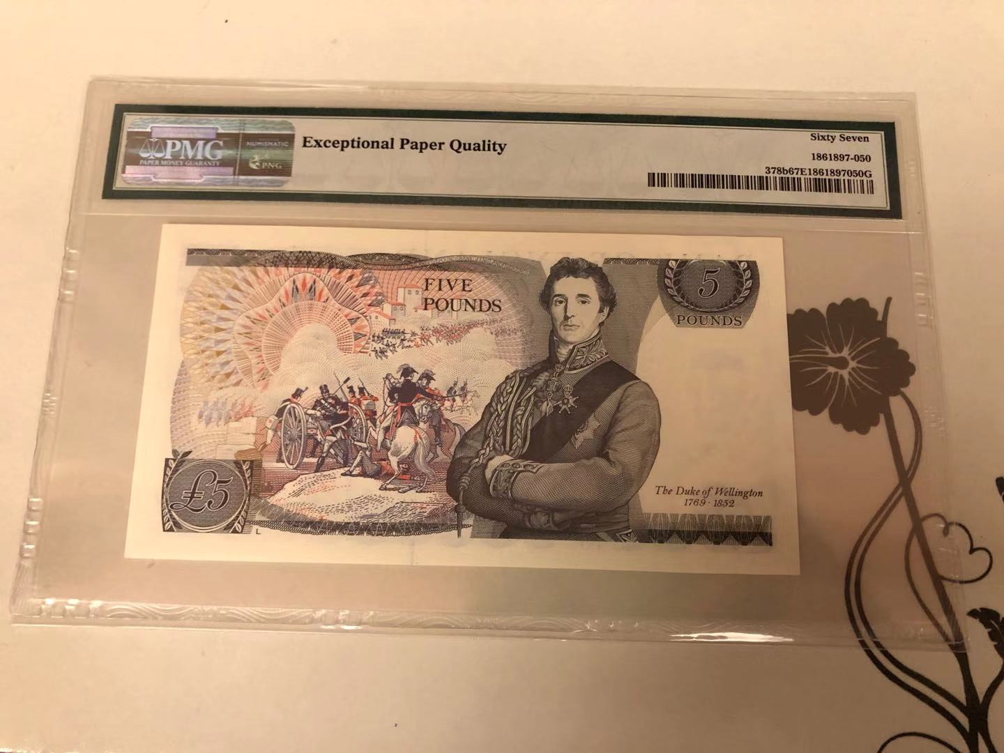 【收藏联盟】第115期拍卖（2020新年第一拍）——黑美人 英国 D序列 1973-80年 5镑 PMG67EPQ page签名