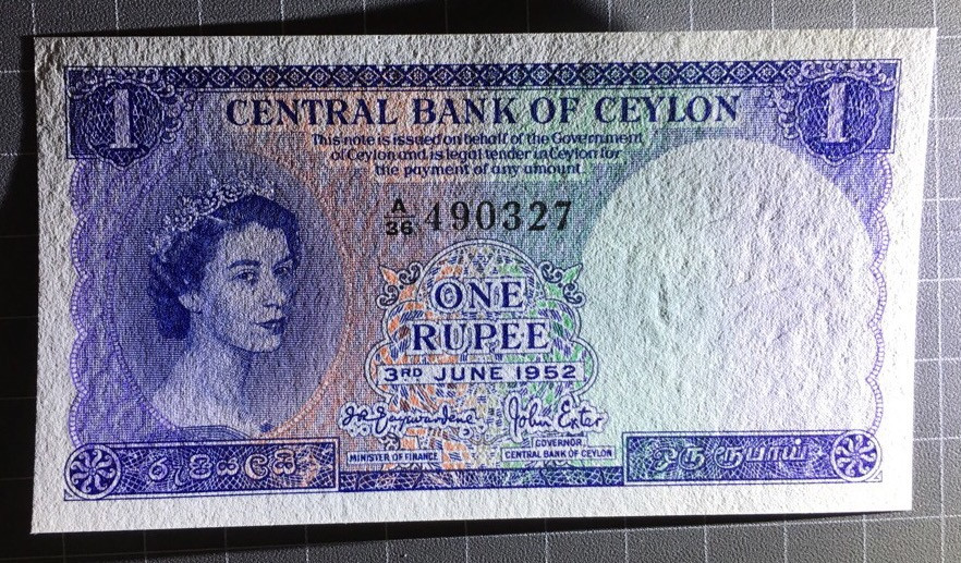 【收藏联盟】第115期拍卖（2020新年第一拍）——黑美人 锡兰 1952年 1卢比 全新UNC 女王 精美 BWC出品 p48