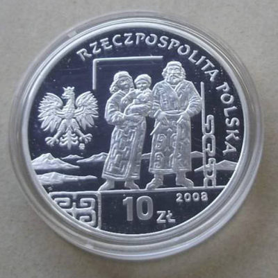 【随心拍&Getcoins】现代钱币拍卖第四十五期 波兰2008年探险家布罗尼斯瓦纪念银币  面值10兹罗提，14克精制银币。
