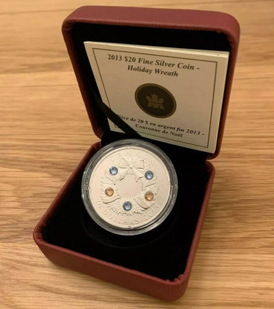 【随心拍&Getcoins】现代钱币拍卖第四十五期 加拿大2013年节日花环世界镶嵌银币