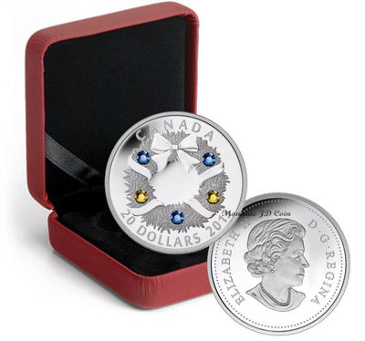 【随心拍&Getcoins】现代钱币拍卖第四十五期 加拿大2013年节日花环世界镶嵌银币