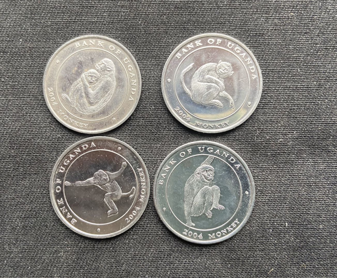 【币观天下】第九十七期钱币拍卖 【乌干达】 小猴子图案钱币4枚【不同图案】