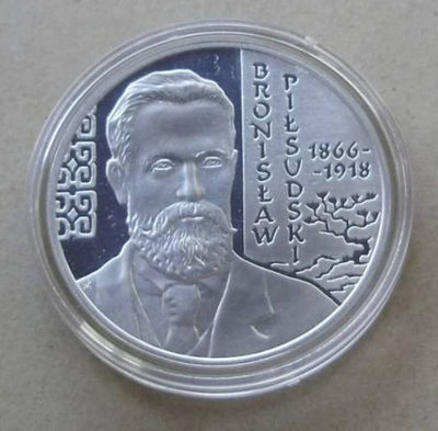 【随心拍&Getcoins】现代钱币拍卖第四十五期 波兰2008年探险家布罗尼斯瓦纪念银币  面值10兹罗提，14克精制银币。