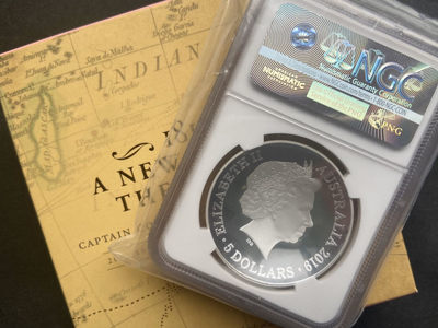 【随心拍&Getcoins】现代钱币拍卖第四十五期 【澳大利亚】澳大利亚2019地图弧形币【ngc70】