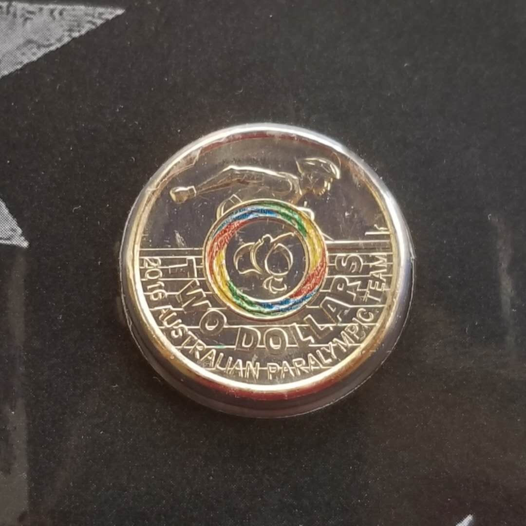 【币观天下】第九十七期钱币拍卖 澳大利亚2016年残奥会2元纪念币造币厂卡币一枚