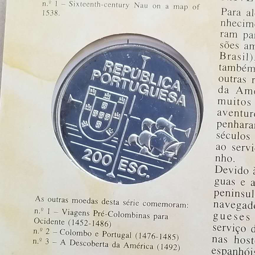 【币观天下】第九十七期钱币拍卖 葡萄牙1992年发现美洲加利福尼亚200埃斯库多银币