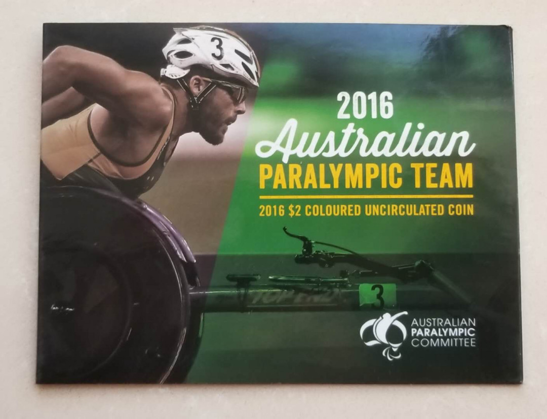 【币观天下】第九十七期钱币拍卖 澳大利亚2016年残奥会2元纪念币造币厂卡币一枚