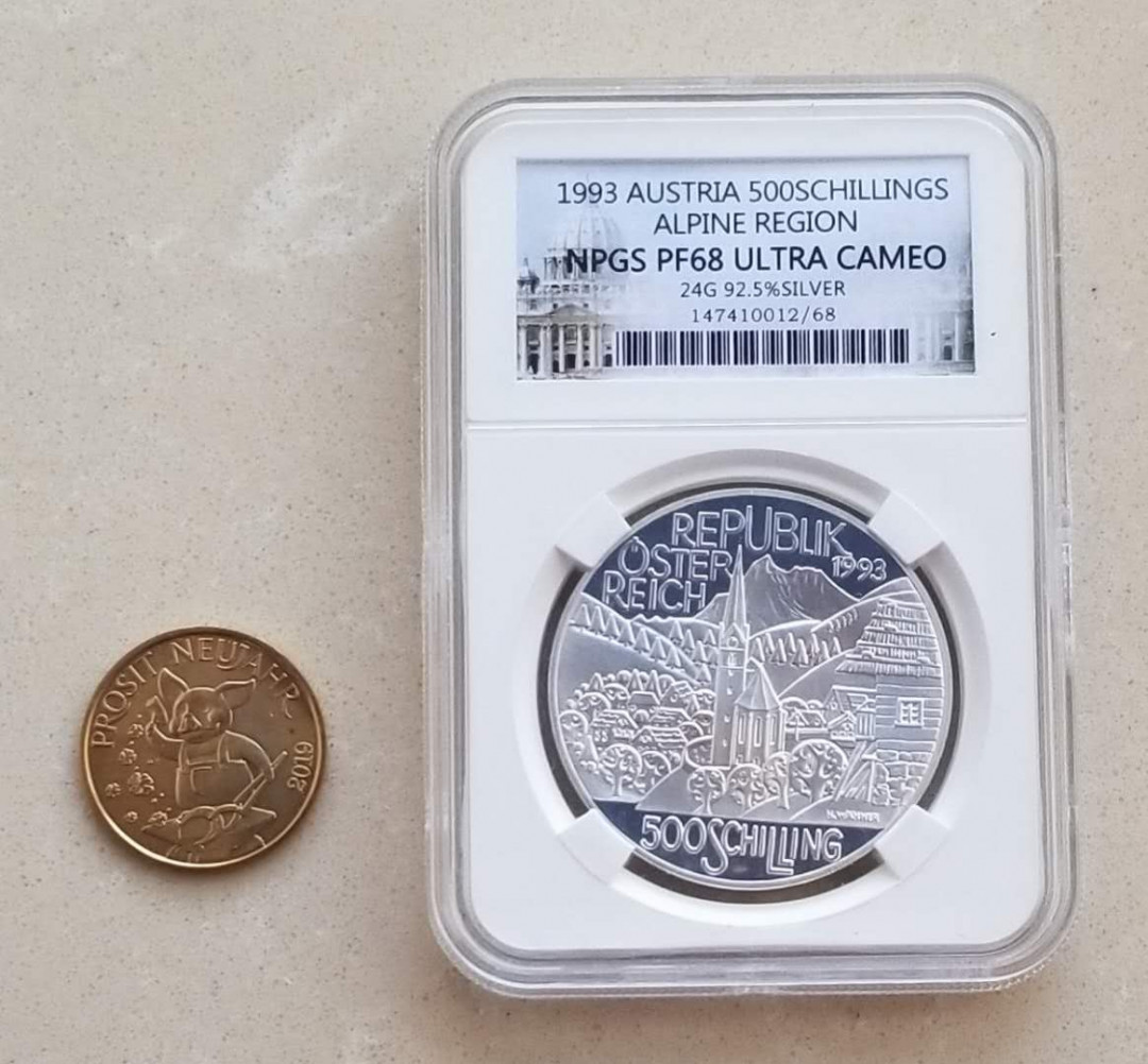 【币观天下】第九十七期钱币拍卖 奥地利1993年山区民俗500先令精制银币