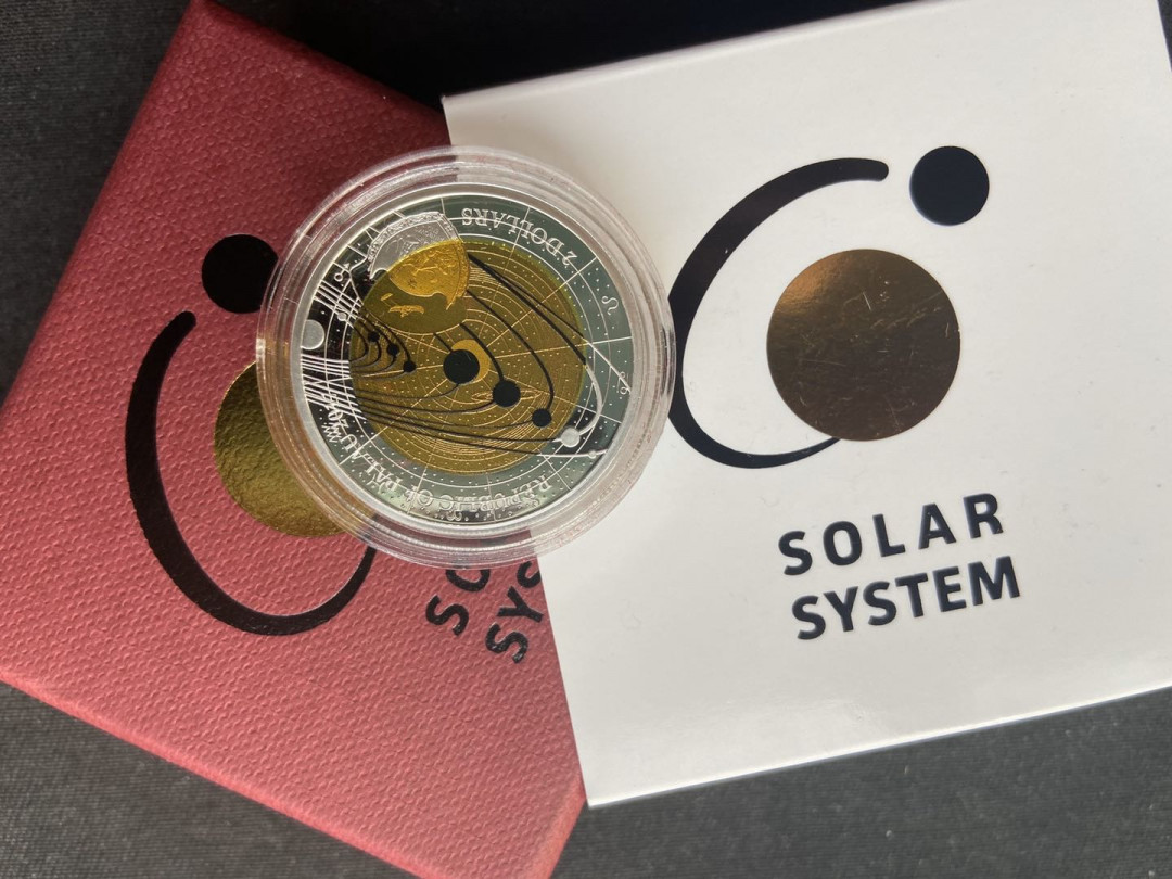 【币观天下】第九十七期钱币拍卖 【帕劳】精制印铌星球系列第一枚-土星