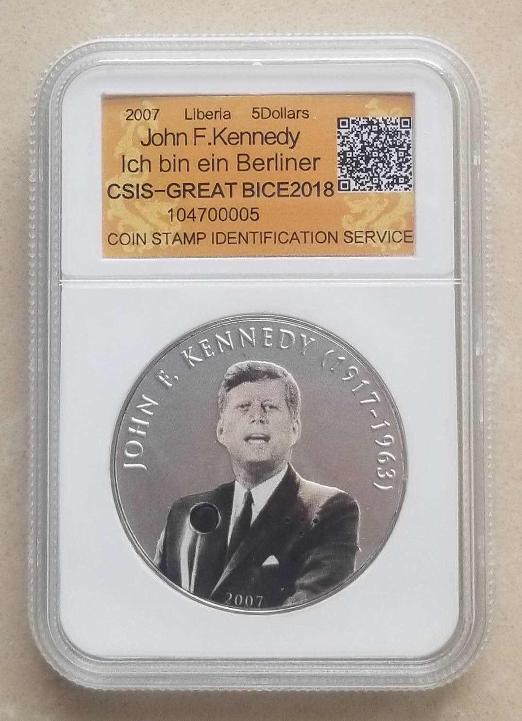【币观天下】第九十七期钱币拍卖 BICE2018内部赠送版利比里亚肯尼迪可发声纪念币