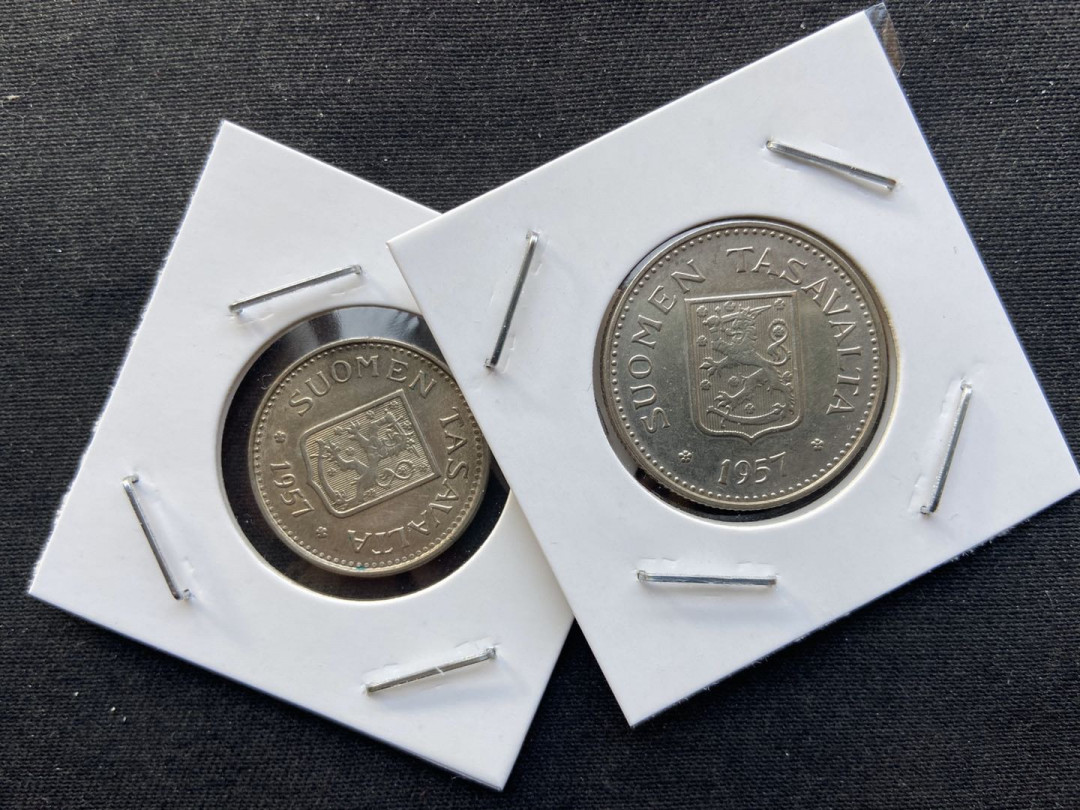 【币观天下】第九十七期钱币拍卖 【芬兰】芬兰1957银币2枚～