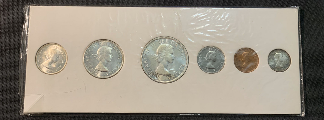 紫瑗钱币—微拍第17期  加拿大 1963年 1分—1元 6枚一套 含4枚银币