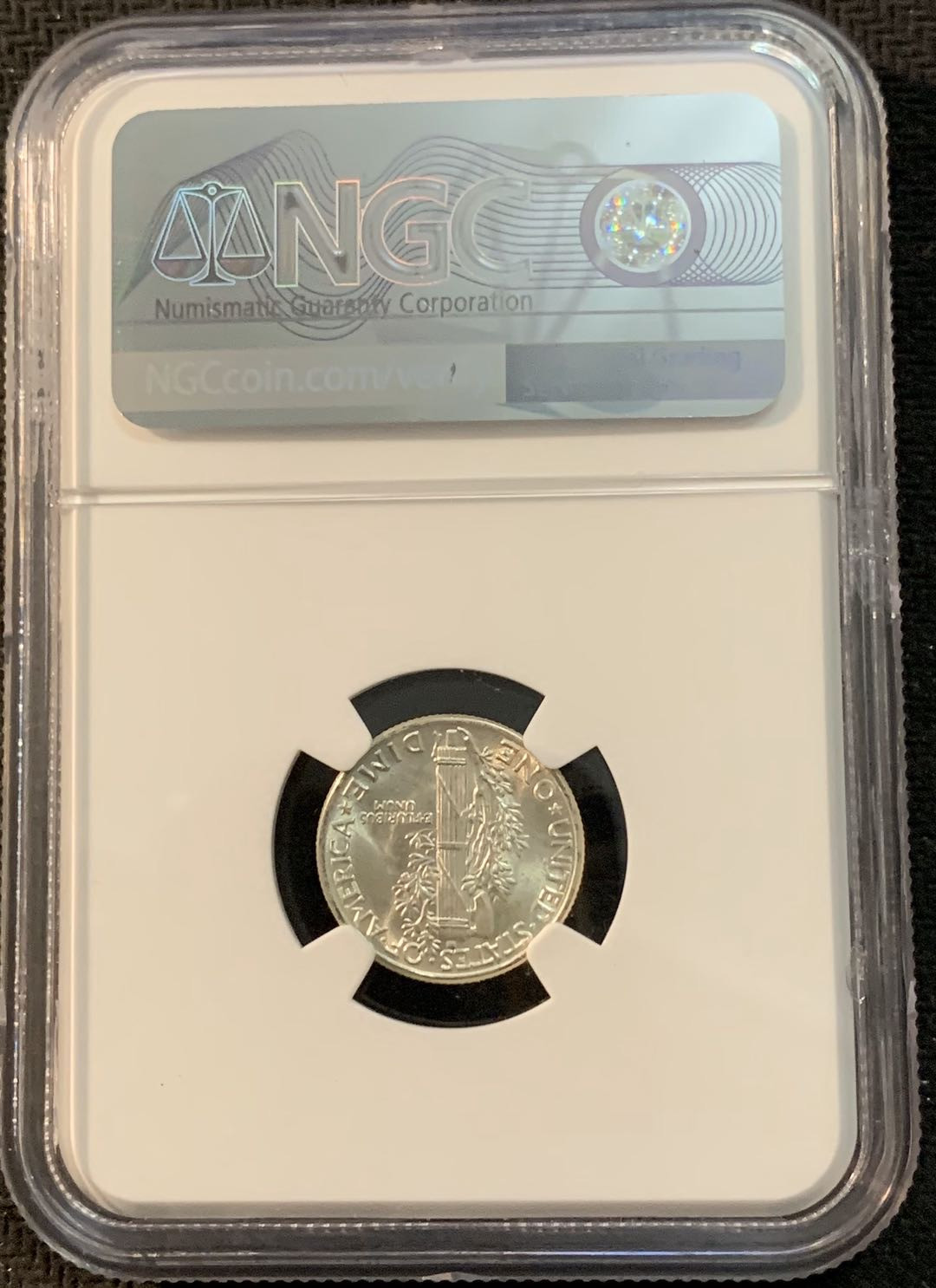 紫瑗钱币—微拍第17期  美国 1944年 小飞侠 10美分 NGC MS65 